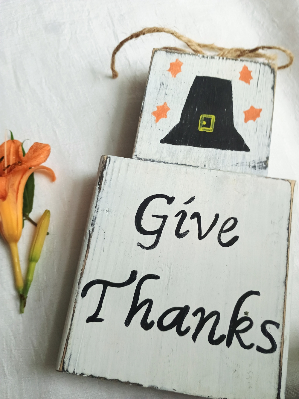 🪿 COTTAGE CORE 🪿 VTG Handmade Folk Art Thanksgiving Plaque, Shabby Chic